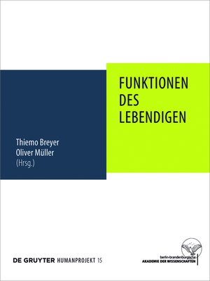 cover image of Funktionen des Lebendigen
